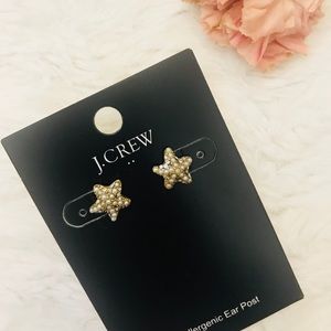 J. CREW Starfish Pearl Gemstone Stud Earrings ⭐️